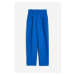 H & M - Kalhoty Tapered z lněné směsi - modrá