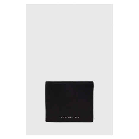 Kožená peněženka Tommy Hilfiger černá barva, AM0AM11871