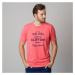 Pánské tričko korálové barvy s nápisem 11854