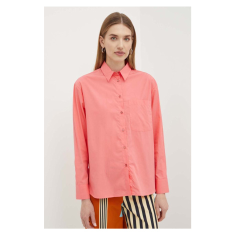 Bavlněná košile MAX&Co. oranžová barva, relaxed, s klasickým límcem, 2416111044200