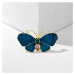 Éternelle Luxusní brož Swarovski Elements Modrý motýl B7171-9105066501A Modrá