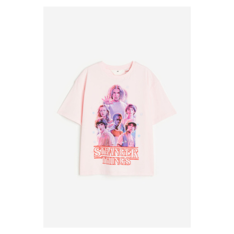 H & M - Bavlněné tričko's potiskem - růžová H&M