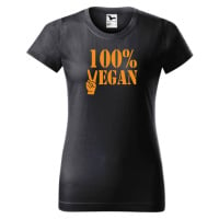 DOBRÝ TRIKO Dámské tričko 100% vegan oranžový potisk Barva: Ebony grey