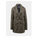 Hnědý zimní kabát s leopardím vzorem Dorothy Perkins Tall