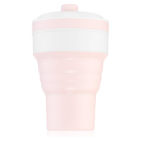 KidPro Collapsible Mug hrnek s brčkem Pink 350 ml