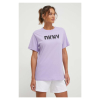 Bavlněné tričko Dkny fialová barva, DP3T9626