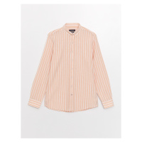 LC Waikiki Men's Regular Fit Long Sleeve Striped Linen Shirt.