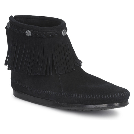 Minnetonka HI TOP BACK ZIP BOOT Černá