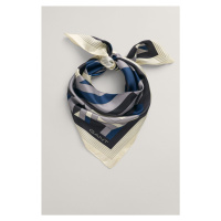 ŠÁLA GANT LETTERS PRINT SILK SCARF DUSTY BLUE SEA