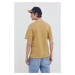Bavlněné tričko Vans žlutá barva, s aplikací