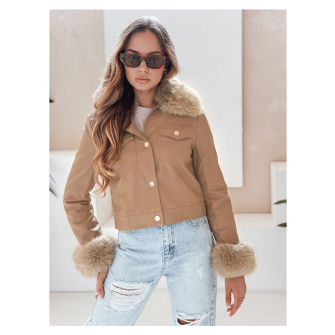 Dámská kožená bunda s kožíškem TY5139 DStreet