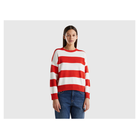 Benetton, Striped Sweater In Tricot Cotton United Colors of Benetton