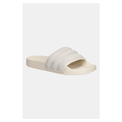 Semišové pantofle adidas Adilette Noshower dámské, béžová barva, JP5191
