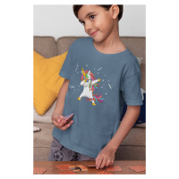 MMO Chlapecké tričko Dabujúci unicorn Barva: Denim