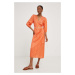Šaty Answear Lab oranžová barva, midi