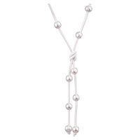 JwL Luxury Pearls Dlouhý kožený náhrdelník 3v1 s pravými perlami JL0497