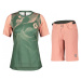 SCOTT Cyklistický krátký dres a krátké kalhoty - TRAIL VERTIC LADY - zelená/růžová