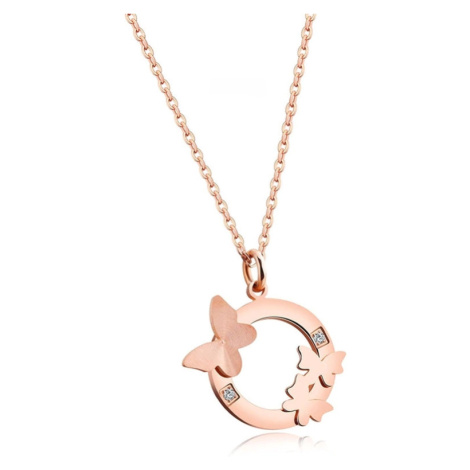 Victoria Filippi Stainless Steel Ocelový náhrdelník se zirkony Andreé Gold - motýl, chirurgická 