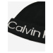 Bílo-černá dámská čepice s příměsí vlny Calvin Klein