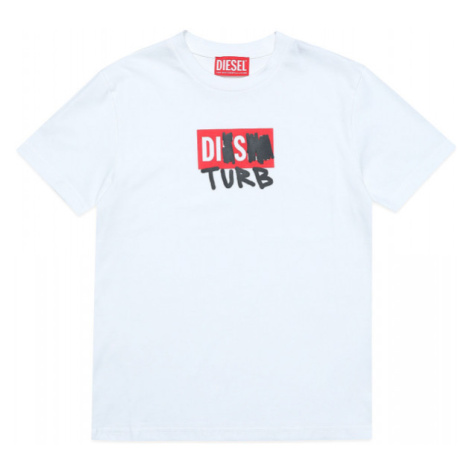 Tričko diesel tdiegosb10 t-shirt bílá