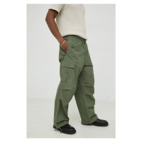 Bavlněné kalhoty Samsoe Samsoe zelená barva, jednoduché