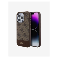 Guess PU 4G Stripe MagSafe Zadní Kryt pro iPhone 15 Pro Brown