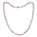 Buka Jewelry | Perlový náhrdelník růžový 6,5 AA - Barva Růžová, Drahý kov Rhodiované stříbro (92