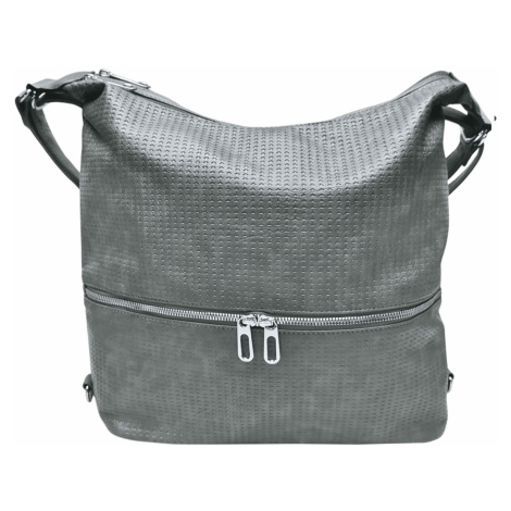 Velký středně šedý kabelko-batoh 2v1 se vzorem Felicita Tapple