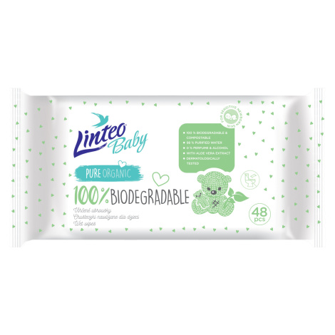 Linteo Baby Biodegradable vlhčené ubrousky 48 ks