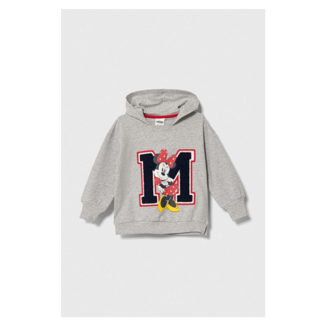 Dětská mikina zippy x Disney šedá barva, s kapucí, s potiskem