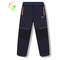 Chlapecké softshellové kalhoty, zateplené KUGO HK5631, šedomodrá / oranžové zipy Barva: Šedá
