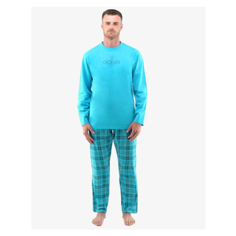 Trendy tyrkysové dlouhé pyžamo Ocean