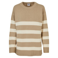 Ladies Striped Knit Crew Sweater