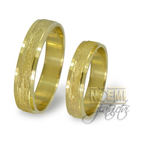 Snubní prsteny ze žlutého zlata 0099 + DÁREK ZDARMA