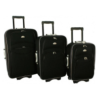 Rogal Sada 3 černých cestovních kufrů 