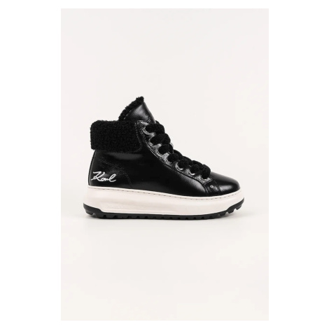 Semišové kotníkové boty Karl Lagerfeld KAPRI LUG dámské, černá barva, KL67555