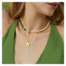 JAY Perlový náhrdelník Hermione - nefrit, sladkovodní perla JAY-9021 Zelená 44 cm + 5 cm (prodlo