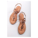 Bronzové kožené sandály 1-28155