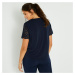Blancheporte Jednobarevné tričko s krajkou námořnická modrá