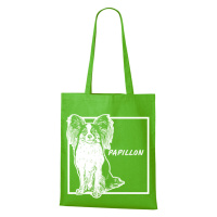 Plátěná nákupní taška s potiskem plemene Papillon - dárek pro milovníky psů