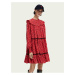 Červené dámské vzorované šaty s volány Scotch & Soda