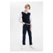 DEFACTO Boy's Straight Leg Pocket Navy Blue Gabardine School Trousers