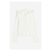 H & M - Žebrovaná bunda's kapucí - bílá