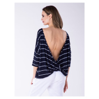 Look Made With Love Woman's Blouse 311 Paris Navy Blue/White