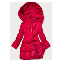 Červená dámská zimní bunda s kapucí (5M722-270)