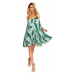 302-1 BEATRICE Loose dress with straps in GREEN LEAVES