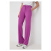 Kalhoty Marella dámské, růžová barva, jednoduché, high waist