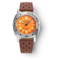 Nivada Grenchen Depthmaster Numerals Orange - Brown Racing Strap