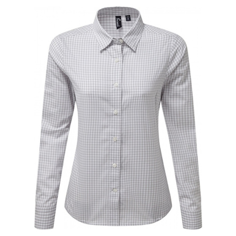 Premier Workwear Dámská kostkovaná košile Maxton s dlouhým rukávem