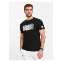 Ombre Men's cotton t-shirt with logo - black